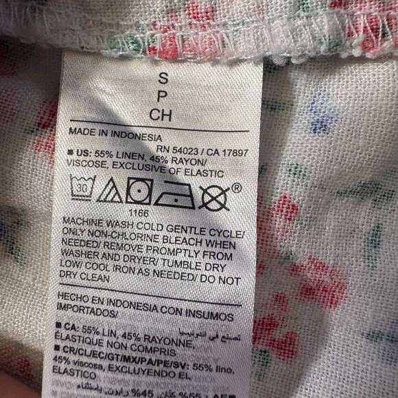 Old Navy Linen Blend Floral Midi Dress Cottagecore Ditsy Milkmaid Feminine sz S - Picture 8 of 8